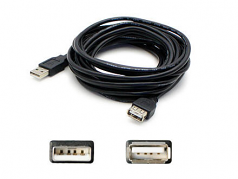 4.57m (15.00ft) USB 2.0 (A) Male to Female Black Active Extension Cable - 100% compatible with select devices.