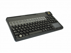 SPOS BIO BLACK 14 INCH USB KEYBOARD US INTL 117 POSITION KEY LAYOUT UPEK TCS2 BIOMETRIC SENSOR IP 54 SPILL AND DUST RESISTANT KEY FIELD INCLUDES CHERRY TOOLS AND UPOS SUPPORT LASERED