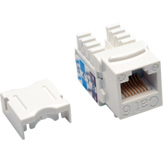 Cat6/Cat5e 110 Style Punch Down Keystone Jack White 25-Pack TAA Retail