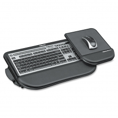 THE FELLOWES TILT N SLIDE PRO KEYBOARD MANAGER FEATURES THE COMFORT GLIDE SYSTEM