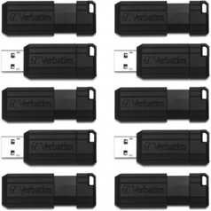 PinStripe USB Drive - USB flash drive - 32 GB - USB 2.0 - black (pack of 10)