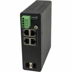 HARDENED UNMANAGED SWITCH 4-PORT GE POE+ 2 SFP 120W POE 54VDC - 40 - 75C