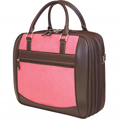 Edge ScanFast Element Checkpoint Friendly 16 inch Notebook Case - Briefcase - 15.4 inch to 16 inch Screen Support - 13.5 inch x 16.5 inch x 5 inch - Suede Leather - Pink