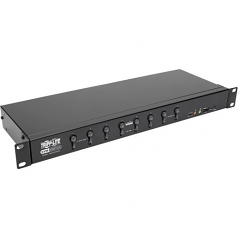 8-PORT DVI/USB KVM SWITCH WITH AUDIO AND USB 2.0 PERIPHERAL SHARING 1U RACK-MOU