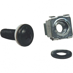 Lite Rack Enclosure Square Hole Hardware Kit (Includes 50 M5 screws and washers) - Cage Nut Pan Head Screw Cup Washer