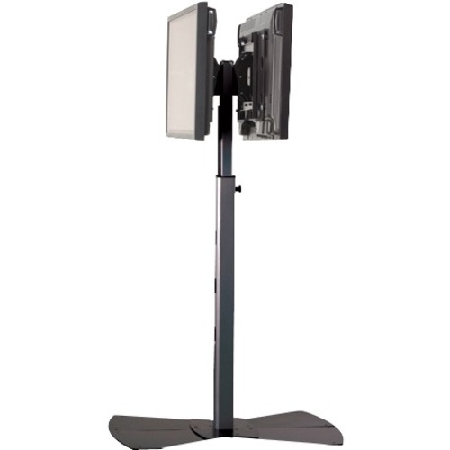 MF2-UB Dual Flat Panel Display Floor Stand - Up to 250lb Flat Panel Display - Black