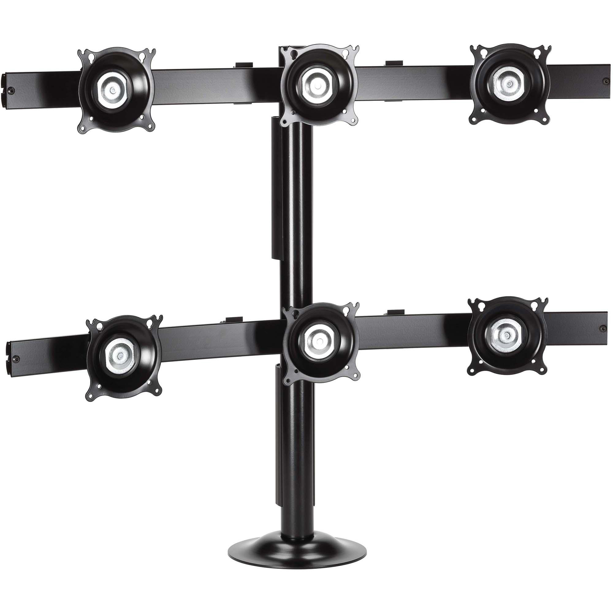 KTG330 Series Six Monitor Grommet Mount - Steel - 120 lb - Black