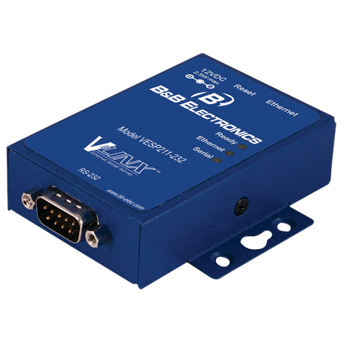 B&B 1 PORT MINI SERIAL SERVER RS-232 US PS - 1 x Network (RJ-45) - 1 x Serial Port - Fast Ethernet - Rail-mountable