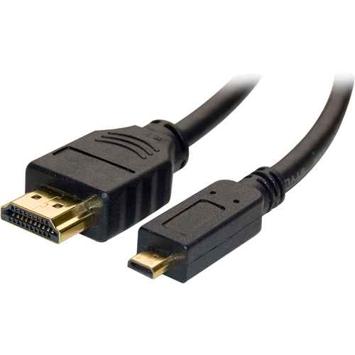 3FT Micro HDMI To HDMI Adapter Cable - HDMI for TV Projector Audio/Video Device Monitor Camera Cellular Phone - 3 ft - 1 Pack - 1 x HDMI (Micro Type D) Male Digital Audio/Video - 1 x HDMI Male Digital Audio/Video - Gold Plated - Black