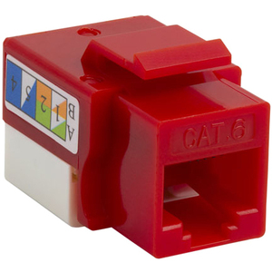 Cat6 RJ45 Keystone Jack UTP 110-Type (Red) - Red - 1 x RJ-45 Port(s)