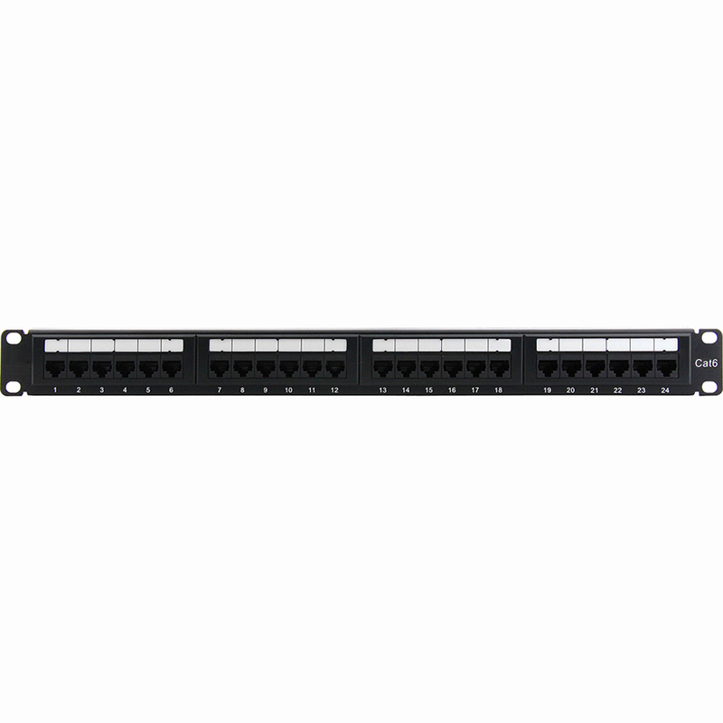 24PORT CAT6 CAT5 PATCH PANEL 1U RACKMOUNT 568B 110 PUNCHDOWN RJ45