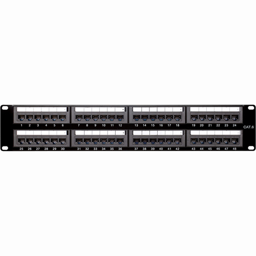 48PORT CAT6 CAT5 PATCH PANEL 2U RACKMOUNT 568B 110 PUNCHDOWN RJ45