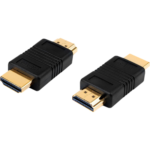 HDMI A Male To HDMI A Male Adapter - 1 x HDMI (Type A) Male Digital Audio/Video - 1 x HDMI (Type A) Male Digital Audio/Video - Gold Plated - Black