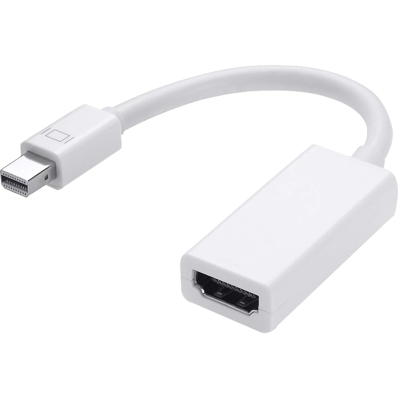 Mini DisplayPort to HDMI M/F Adapter - Mini DisplayPort/HDMI for Audio/Video Device MacBook MacBook Pro iMac MacBook Air Mac mini Mac Pro TV - 1 x Mini DisplayPort Male Digital Audio/Video - 1 x HDMI Female Digital Audio/Video - Shielding - Wh