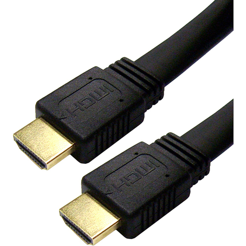 3FT Flat HDMI M/M Cable - HDMI for Audio/Video Device Tablet PC TV Satellite Receiver - 3 ft - 1 x HDMI Male Digital Audio/Video - 1 x HDMI Male Digital Audio/Video - Gold-plated Contacts Gold Plated - Shielding - Black