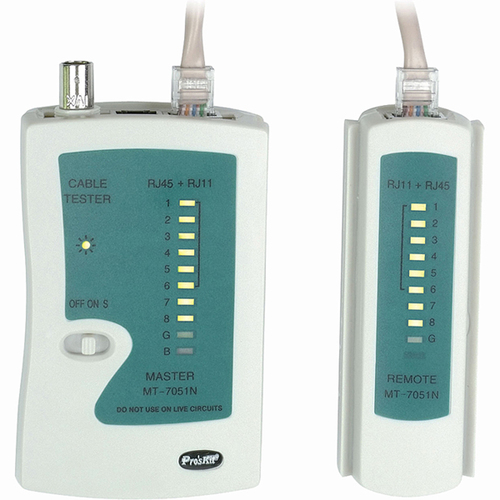 RJ45/RJ11 Network Cable Tester - 1 x Network (RJ-45) - Twisted Pair Coaxial