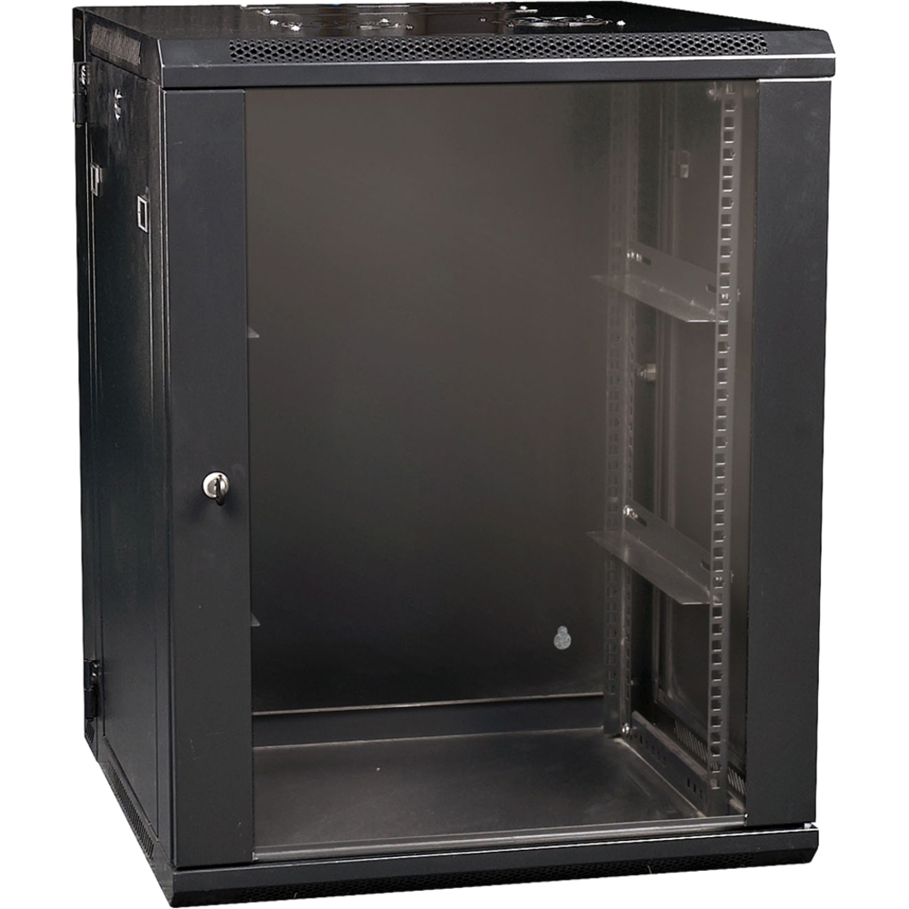 15U Wall Mount Server Rack Cabinet - 15U Wide Wall Mountable - Black