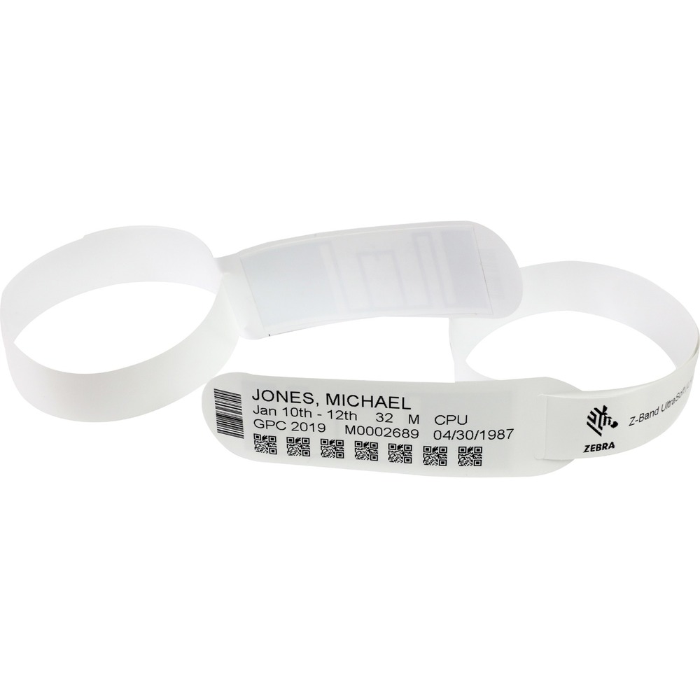 HC100 Z-BAND ULTRASOFT POLYPROPYLENE WRISTBAND CARTRIDGE DIRECT THERMAL 1 inch X 6 inch  PERFORATED 300 WRISTBANDS PER CARTRIDGE 6 CARTRIDGES PER CASE PRICED PER CASE