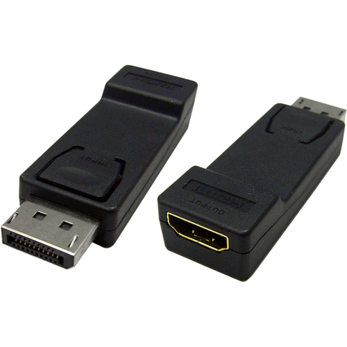 DisplayPort To HDMI Adapter - 1 x DisplayPort Male Digital Audio/Video - 1 x HDMI Female Digital Audio/Video - Black