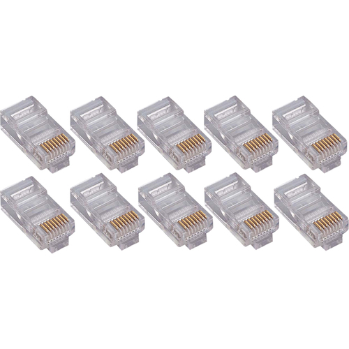 100PK Cat6 RJ45 Ethernet Plugs/Connectors - 100 Pack - 1 x RJ-45 Male - Gold-plated Contacts