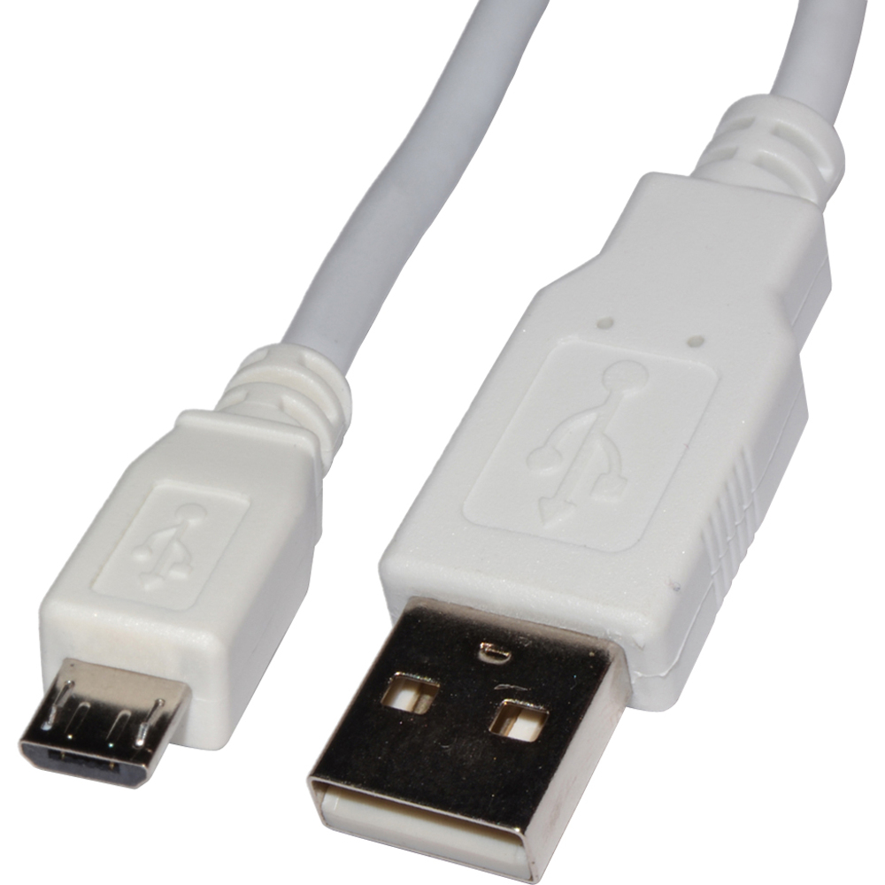 3FT Micro USB To USB Data/Charge Cable For Samsung/Kindle/HTC (White) - USB for Cellular Phone Digital Text Reader - 3 ft - 1 x Type A Male USB - 1 x Type B Male Micro USB - White