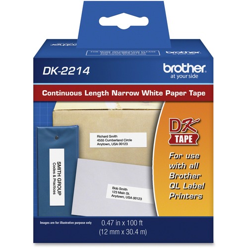 Durable Paper Tapes - 0.5 inch Width x 1200 inch Length - 1 / Box - White