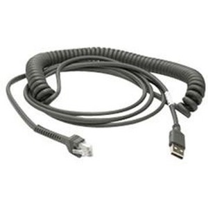 9FT USB CABLE/SERIES A CONNECTOR COILED/ROHS DARK GRAY