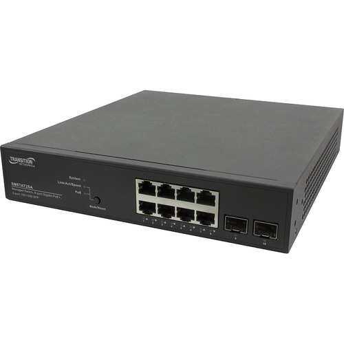 SMART MANAGED POE+ SWITCH 8-PORT GIGABIT POE+ 2-PORT 100/1000 SFP