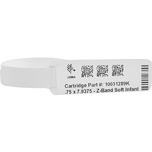 1 inch X 7.9375 inch  HC100 SOFT INFANT NYLON VARNISH WRISTBAND CARTRIDGE DIRECT THERMAL PERFORATED 263 WRISTBANDS PER CARTRIDGE 6 CARTRIDGES PER CASE PRICED PER CASE