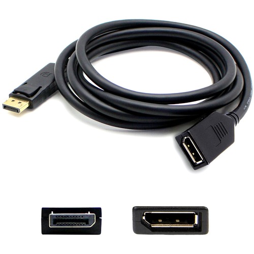 6FT DISPLAYPORT 1.2 MALE TO FEMALE BLACK CABLE MAX RESOLUTION UP TO 3840X2