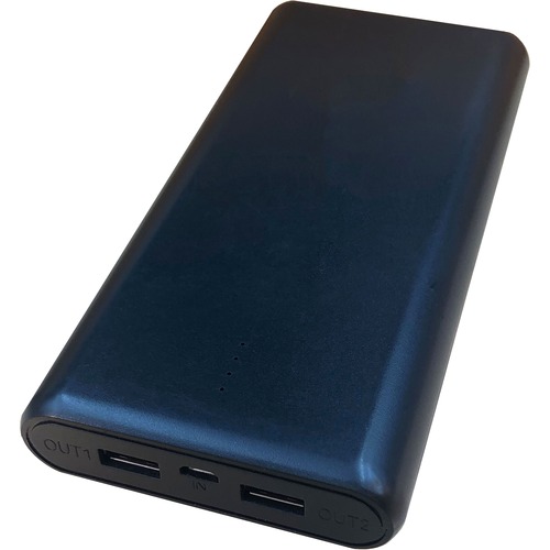 20000MAH UNIVERSAL USB LED PWR POWER BANK CHARCOAL 2.1A ABS