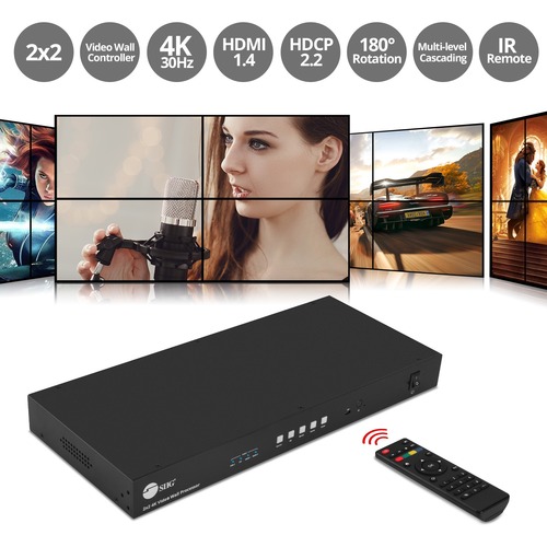 4K HDMI/ USB-C/ DVI-D VIDEO WALL PROCESSOR CREATE 2X2/ 1X2/ 1X3/ 1X4 AND UP TO