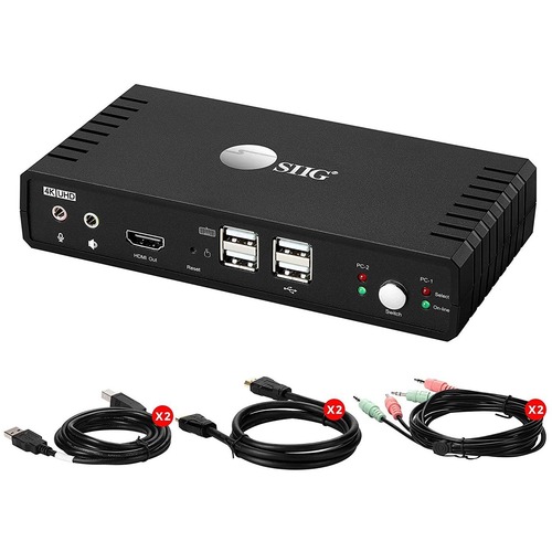 2PORT HDMI 2.0 VIDEO CONSOLE KVM SWITCH WITH USB 2.0