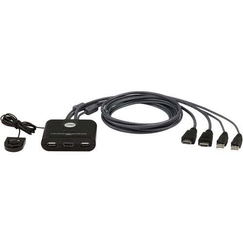 2-PORT USB FHD HDMI CABLE KVM with REMOTE PORT SELECTOR