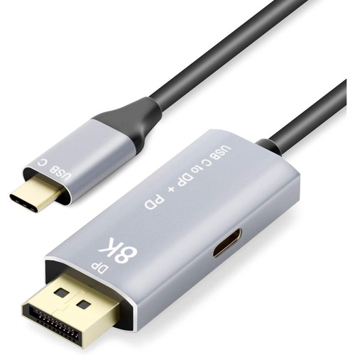 6FT USB TYPE C TO DISPLAYPORT CABL WITH PD 8K 60HZ AND 4K 144HZ