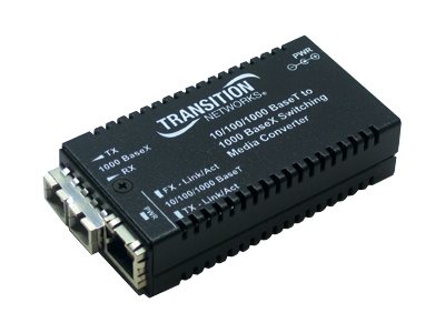 Stand-Alone Mini 10/100/1000 Bridging - Fiber media converter - GigE - 10Base-T 1000Base-LX 100Base-TX 1000Base-T - RJ-45 / SC single-mode - up to 6.2 miles - 1310 nm