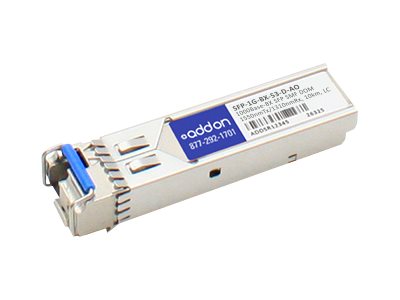 SFP (mini-GBIC) transceiver module - GigE - 1000Base-BX-D - LC single-mode - up to 6.2 miles - 1550 (TX) / 1310 (RX) nm - TAA Compliant