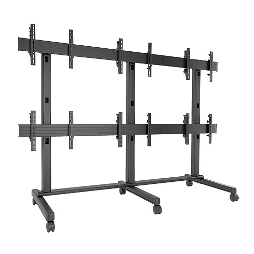 FUSION Display Stand - Up to 55 inch Screen Support - 125 lb Load Capacity - Flat Panel Display Type Supported - Floor Stand - Black