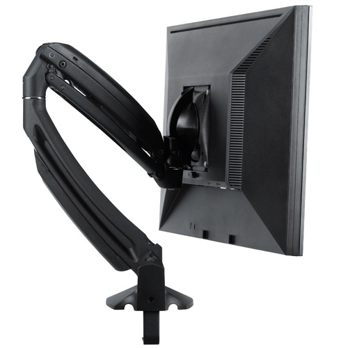 KONTOUR Mounting Arm for Flat Panel Display - 10 inch to 30 inch Screen Support - 25 lb Load Capacity - Aluminum - Black