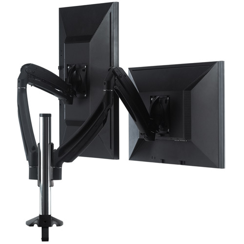 KONTOUR Desk Mount for Flat Panel Display - 10 inch to 30 inch Screen Support - 44 lb Load Capacity - Aluminum - Black