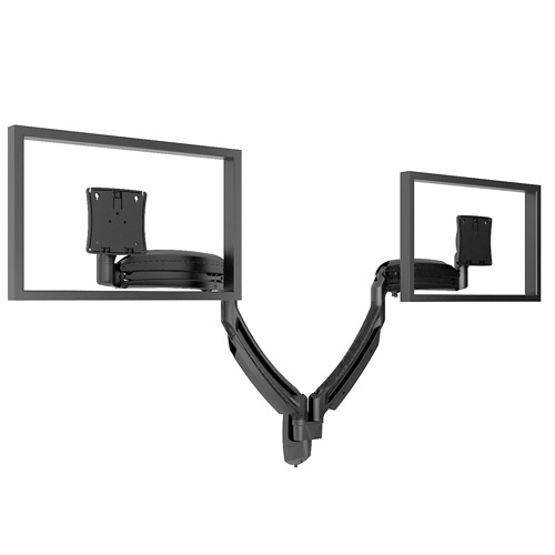 KONTOUR Wall Mount for Flat Panel Display - 10 inch to 30 inch Screen Support - 25 lb Load Capacity - Aluminum - Black