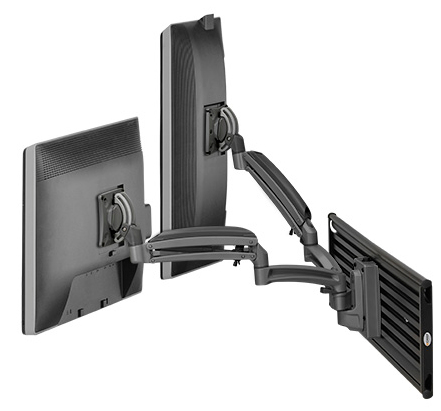 KONTOUR Wall Mount for Flat Panel Display - 10 inch to 30 inch Screen Support - 50 lb Load Capacity - Aluminum - Black