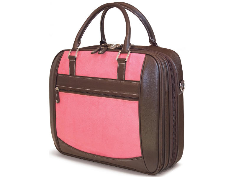 Edge ScanFast Element Checkpoint Friendly 16 inch Notebook Case - Briefcase - 15.4 inch to 16 inch Screen Support - 13.5 inch x 16.5 inch x 5 inch - Suede Leather - Pink