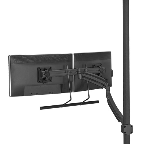 KONTOUR Pole Mount for Flat Panel Display - 10 inch to 24 inch Screen Support - 50 lb Load Capacity - Aluminum - Black