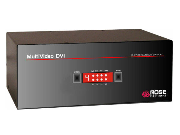 1X4 KVM SWITCH DVI-I DUAL-LINK TRI-VIDEO USB 2.0