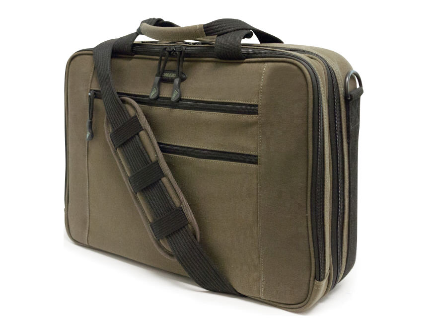 Eco-Friendly Carrying Case (Briefcase) for 16 inch Tablet iPad Magazine Paper Sheet Accessories - Olive - Cotton Canvas