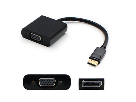 5 pack of 20.00cm (8.00in) DisplayPort Male to VGA Female Black Adapter Cable - 100% compatible with select devices.