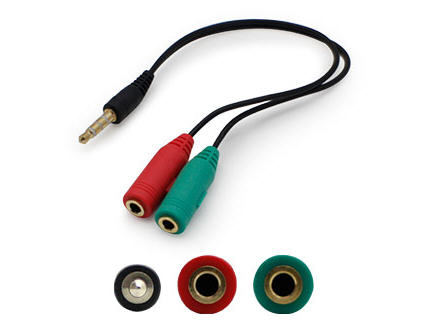 20.00CM (8.00IN) 3.5MM STEREO AUDIO MALE TO FEMALE BLACK CABLE