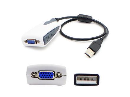 5 PACK OF 20.00CM (8.00IN) USB 2.0 (A) MALE TO VGA FEMALE BLACK USB VIDEO