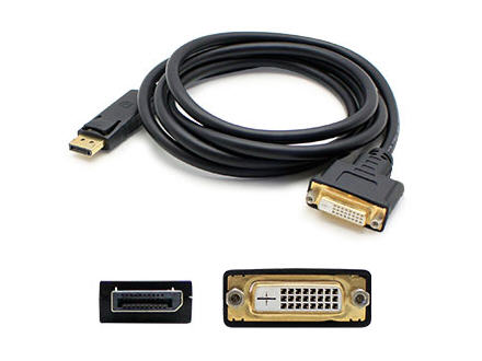 DisplayPort Male to DVI-D Dual Link (24+1 pin) Female Black Adapter Cable - 100% compatible with select devices.